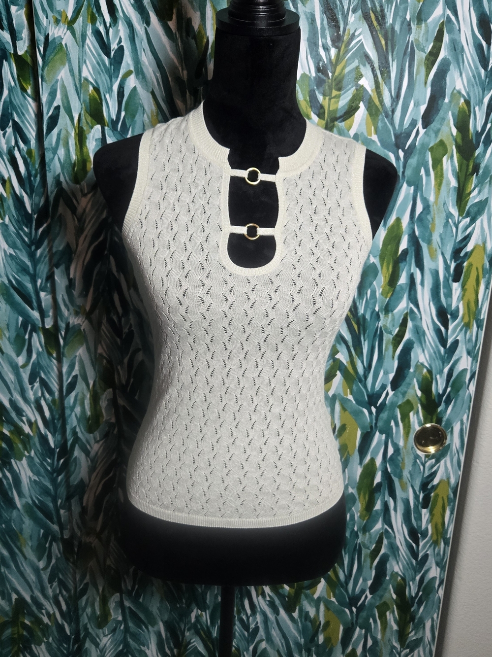 NWT PAIGE Galaxie Sweater Tank in Ivory Sparkle - Size XS